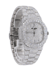 PT 41MM VVS Moissanite Diamond Two Row Stone Bezel Watch 22CT - Moissanite Bazaar - moissanitebazaar.com