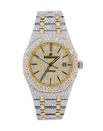 AP Stainless Steel 41MM Moissanite Diamond Watch 25CT With Two-Tone Option - Moissanite Bazaar - moissanitebazaar.com