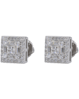 Square Multi Stone Iced VVS Moissanite Daimond Earrings - Moissanite Bazaar - moissanitebazaar.com