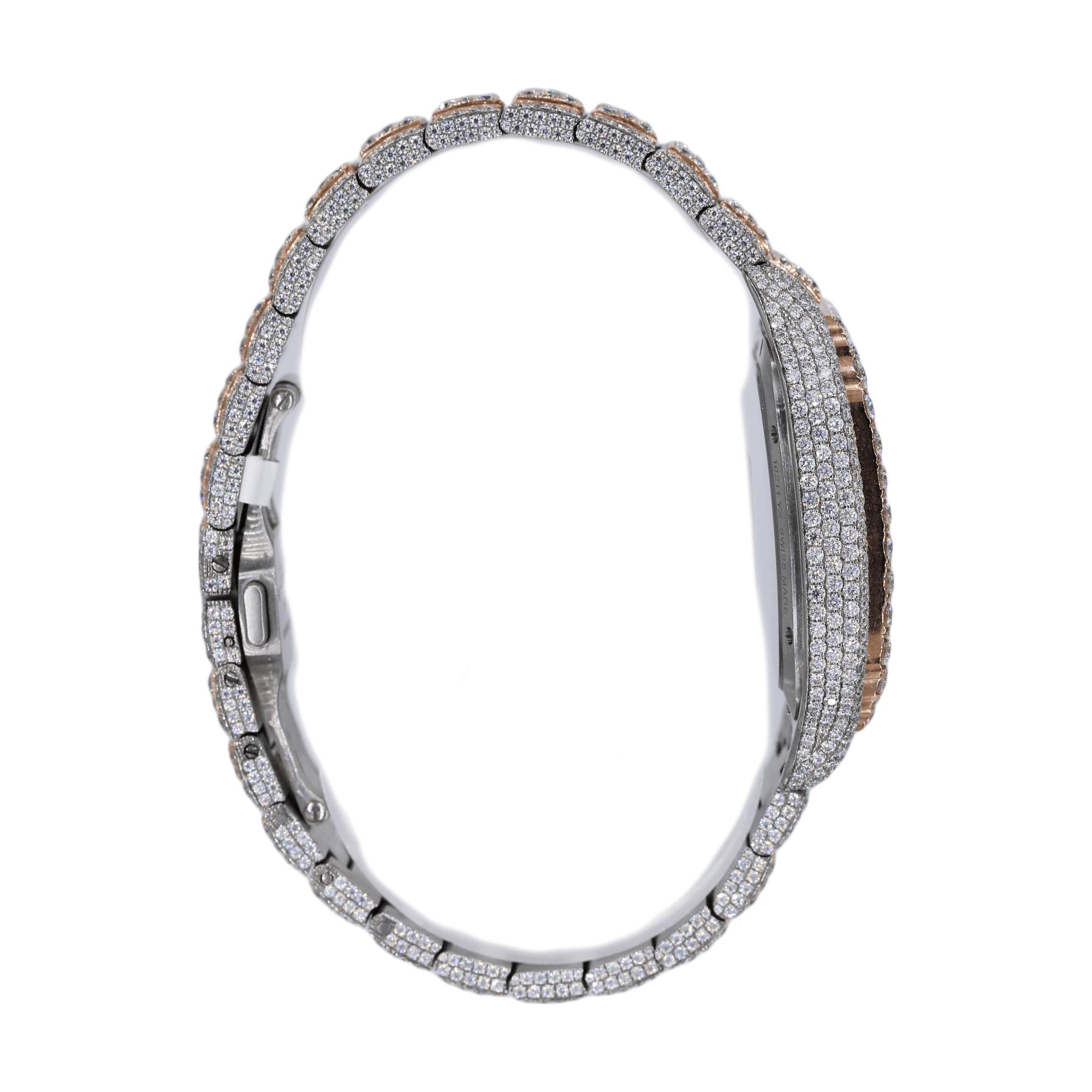 CS Skeleton 41MM Two-Tone VVS Moissanite Diamond Watch 20CT - Moissanite Bazaar - moissanitebazaar.com