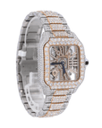 CS Skeleton 41MM Two-Tone VVS Moissanite Diamond Watch 20CT - Moissanite Bazaar - moissanitebazaar.com