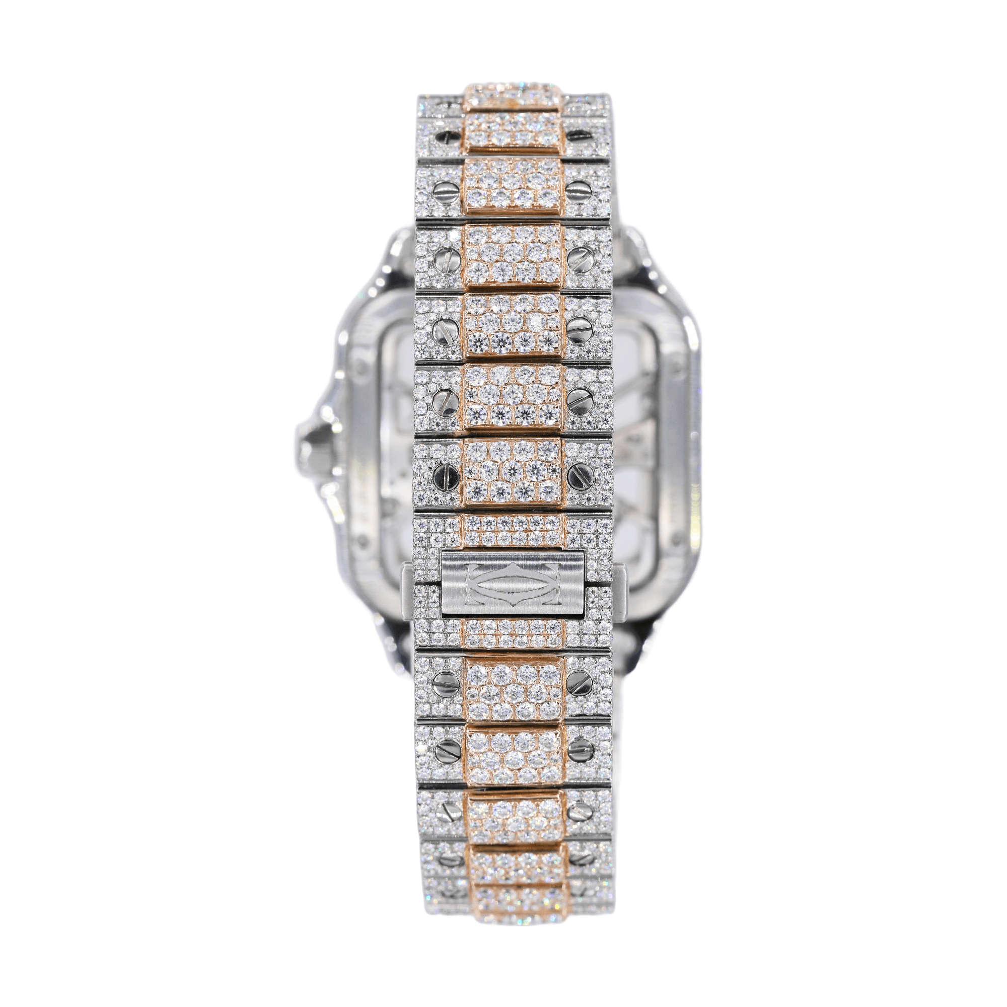 CS Skeleton 41MM Two Tone VVS Moissanite Diamond Watch 20CT