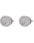 Circle Baguette Infill Fully Iced VVS Moissanite Daimond Earrings - Moissanite Bazaar - moissanitebazaar.com