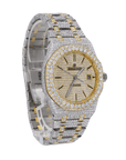 AP Stainless Steel 41MM Moissanite Diamond Watch 25CT With Two-Tone Option - Moissanite Bazaar - moissanitebazaar.com