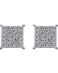 Square Iced VVS Moissanite Daimond Earrings - Moissanite Bazaar - moissanitebazaar.com