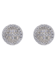 Circle Baguette Infill Fully Iced VVS Moissanite Daimond Earrings - Moissanite Bazaar - moissanitebazaar.com