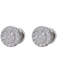 Circle Two Step Iced VVS Moissanite Daimond Earrings - Moissanite Bazaar - moissanitebazaar.com