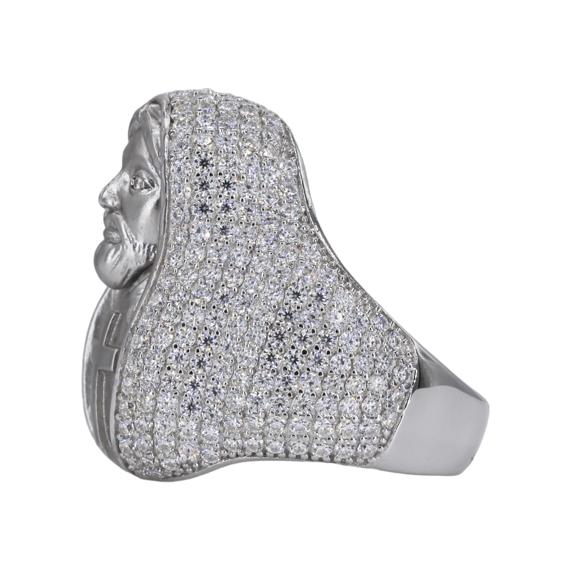 Ice Trapped Jesus VVS Moissanite Diamond Ring - Moissanite Bazaar - moissanitebazaar.com