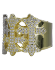 Two-Tone Chrome Heart VVS Moissanite Diamond Ring - Moissanite Bazaar - moissanitebazaar.com