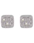 Square Baguette Infill VVS Moissanite Daimond Earrings - Moissanite Bazaar - moissanitebazaar.com