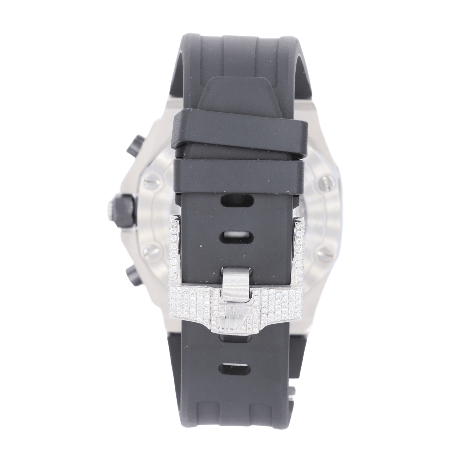 Stainless Steel 41MM Moissanite Diamond Watch 15CT - Moissanite Bazaar - moissanitebazaar.com