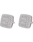 Square Baguette Infill VVS Moissanite Daimond Earrings - Moissanite Bazaar - moissanitebazaar.com