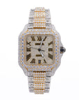 CS Two Tone 41MM Moissanite Diamond Watch 20CT - Moissanite Bazaar - moissanitebazaar.com