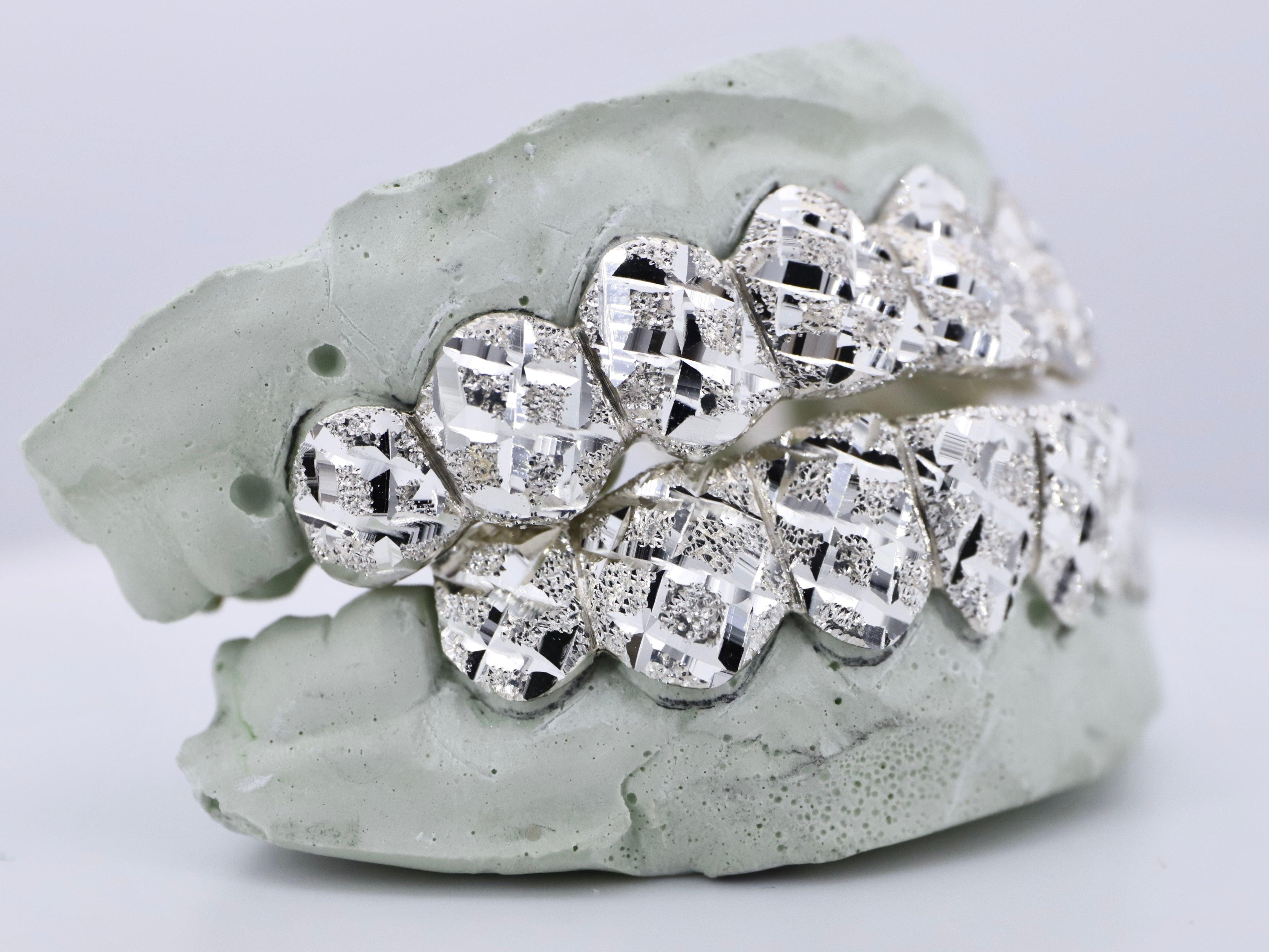 Diamond Cut Diamond Dust Grillz - Moissanite Bazaar - moissanitebazaar.com