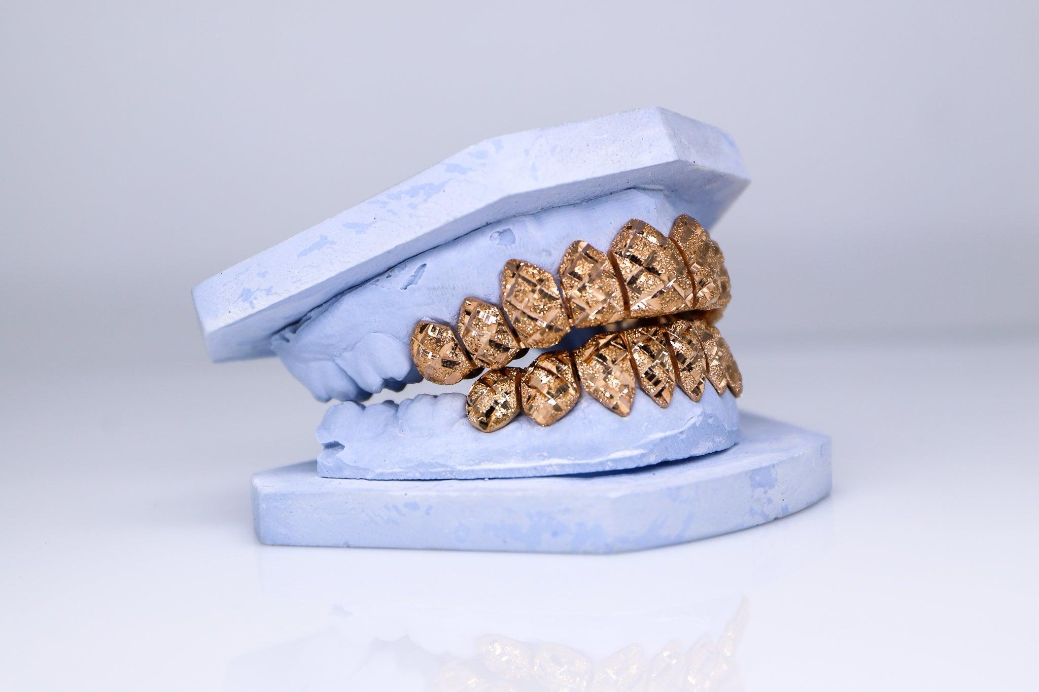 Diamond Cut Diamond Dust Grillz - Moissanite Bazaar - moissanitebazaar.com