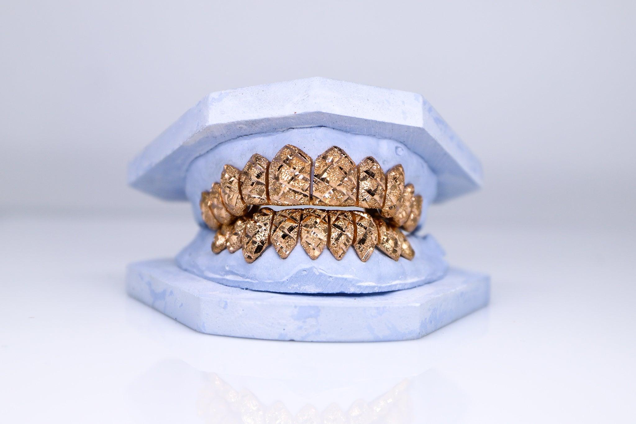Diamond Cut Diamond Dust Grillz - Moissanite Bazaar - moissanitebazaar.com