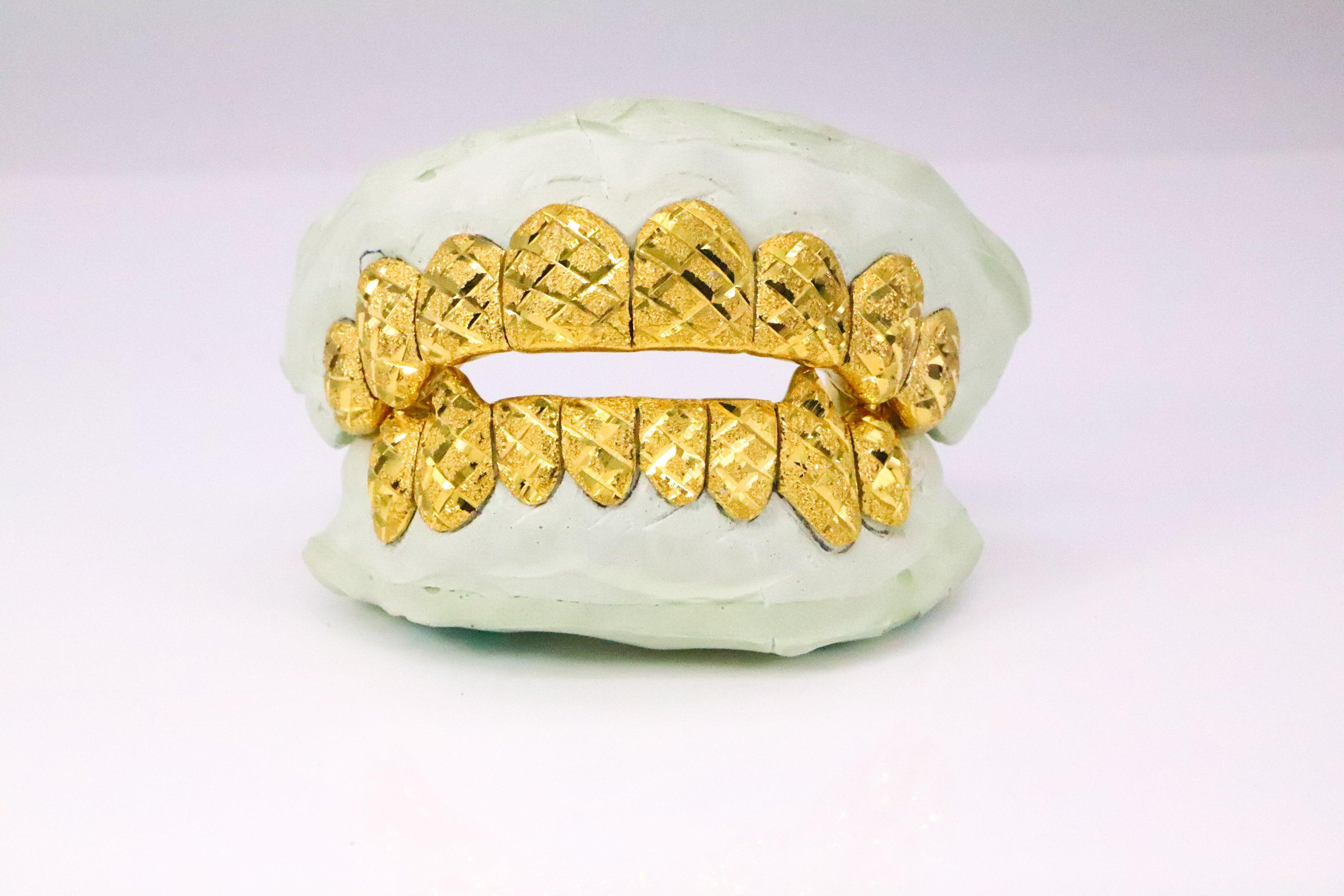 Diamond Cut Diamond Dust Grillz - Moissanite Bazaar - moissanitebazaar.com