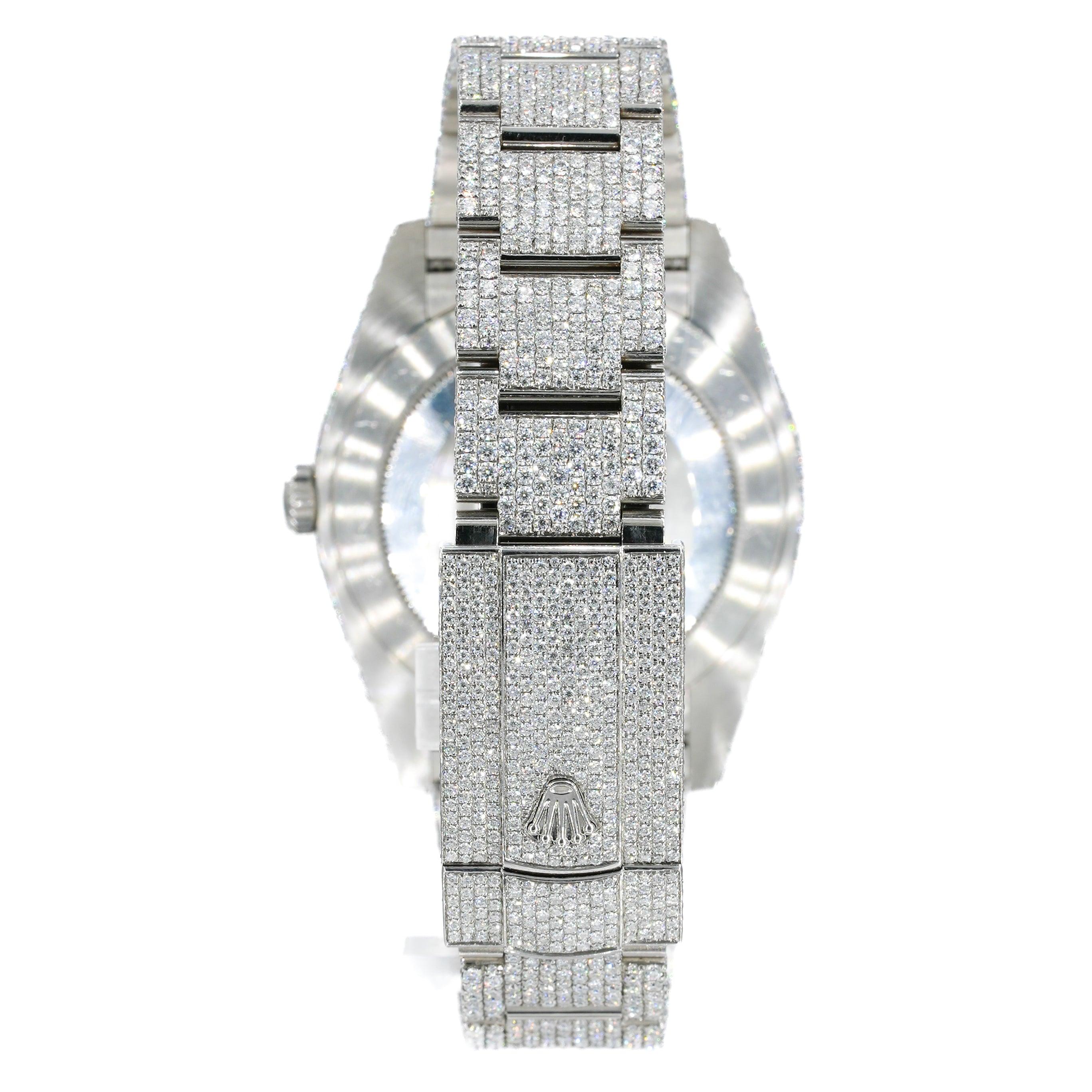 DJ 41MM Moissanite Diamond Big Stone Bezel Watch 22CT - Moissanite Bazaar - moissanitebazaar.com