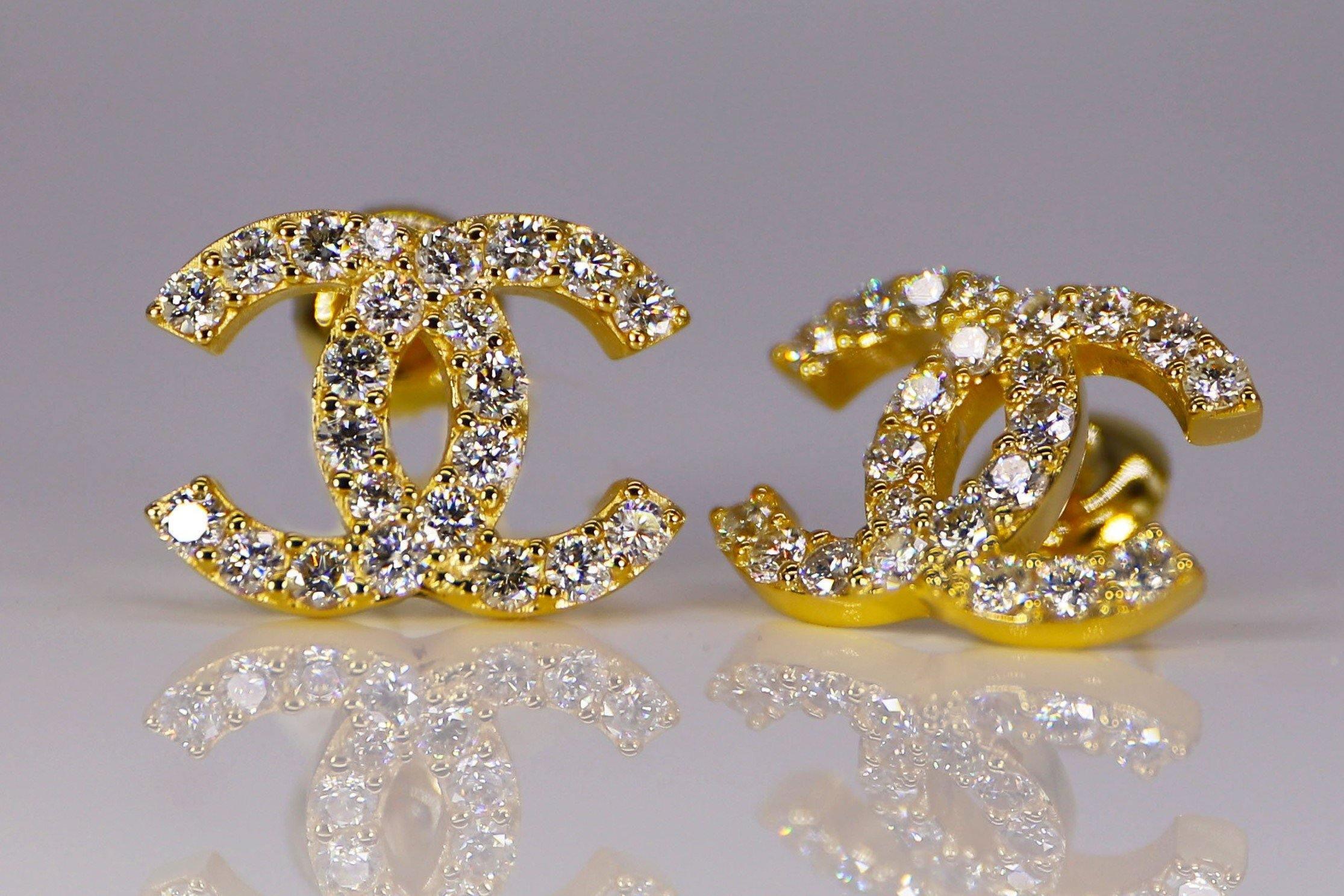 Double C Earrings - Moissanite Bazaar - moissanitebazaar.com