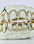 Open Faced Gold Grillz - Moissanite Bazaar - moissanitebazaar.com