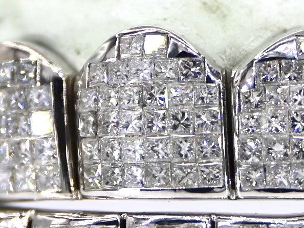 Invisible Set Princess Cut Diamond Grillz - Natural SII Quality - Moissanite Bazaar - moissanitebazaar.com