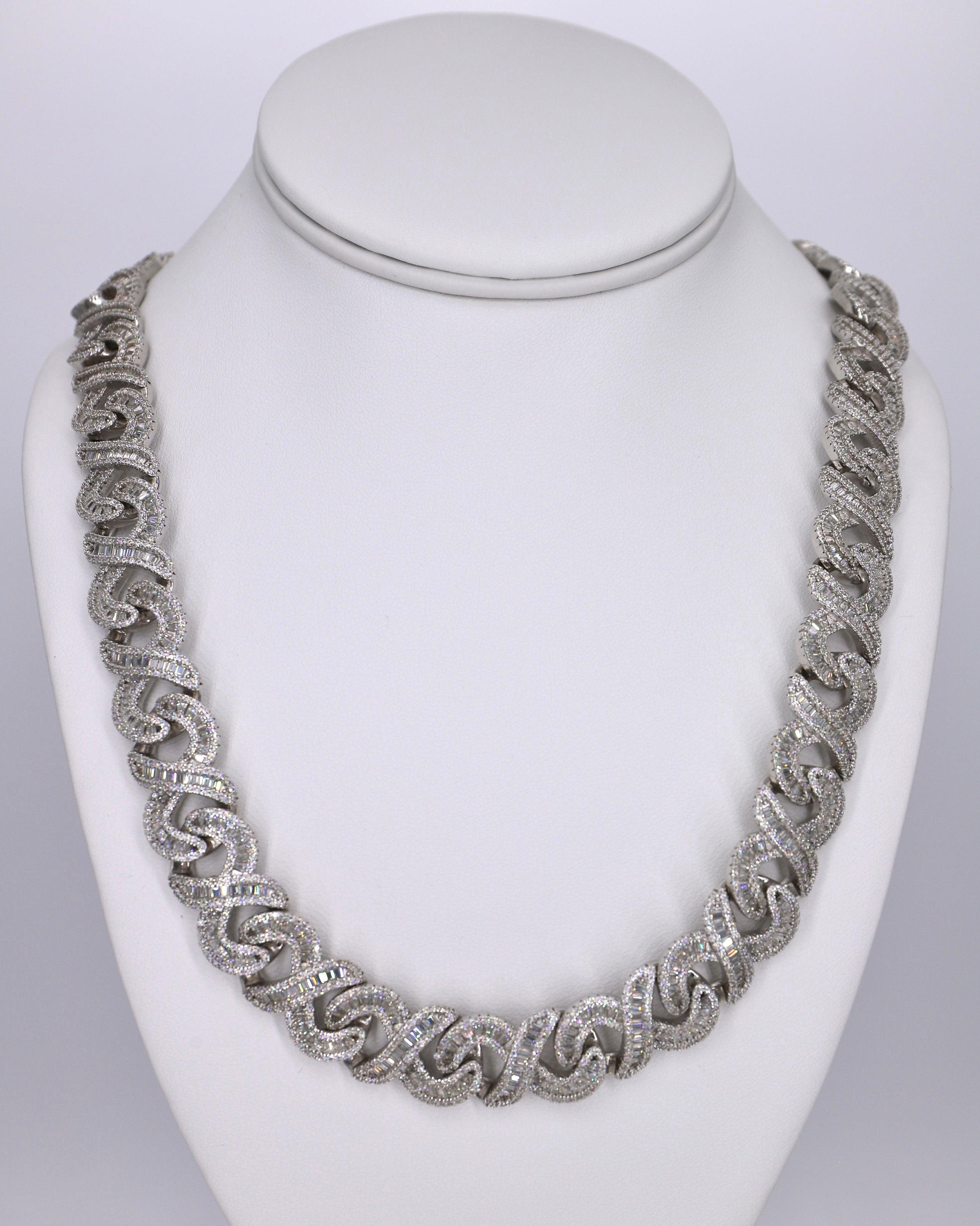 Moissanite Infinity Loop Baguette 15MM Cuban - Moissanite Bazaar - moissanitebazaar.com