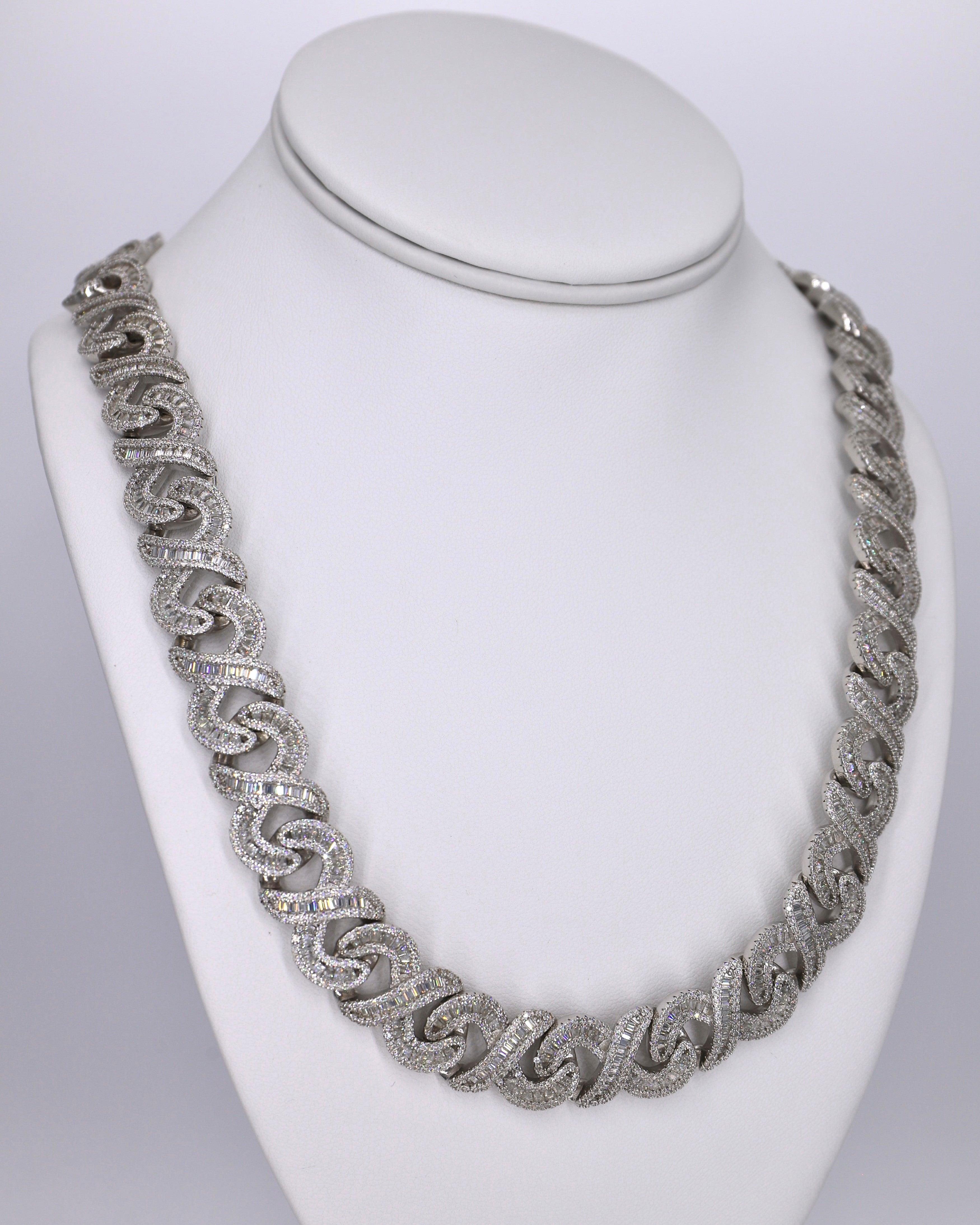 Moissanite Infinity Loop Baguette 15MM Cuban - Moissanite Bazaar - moissanitebazaar.com