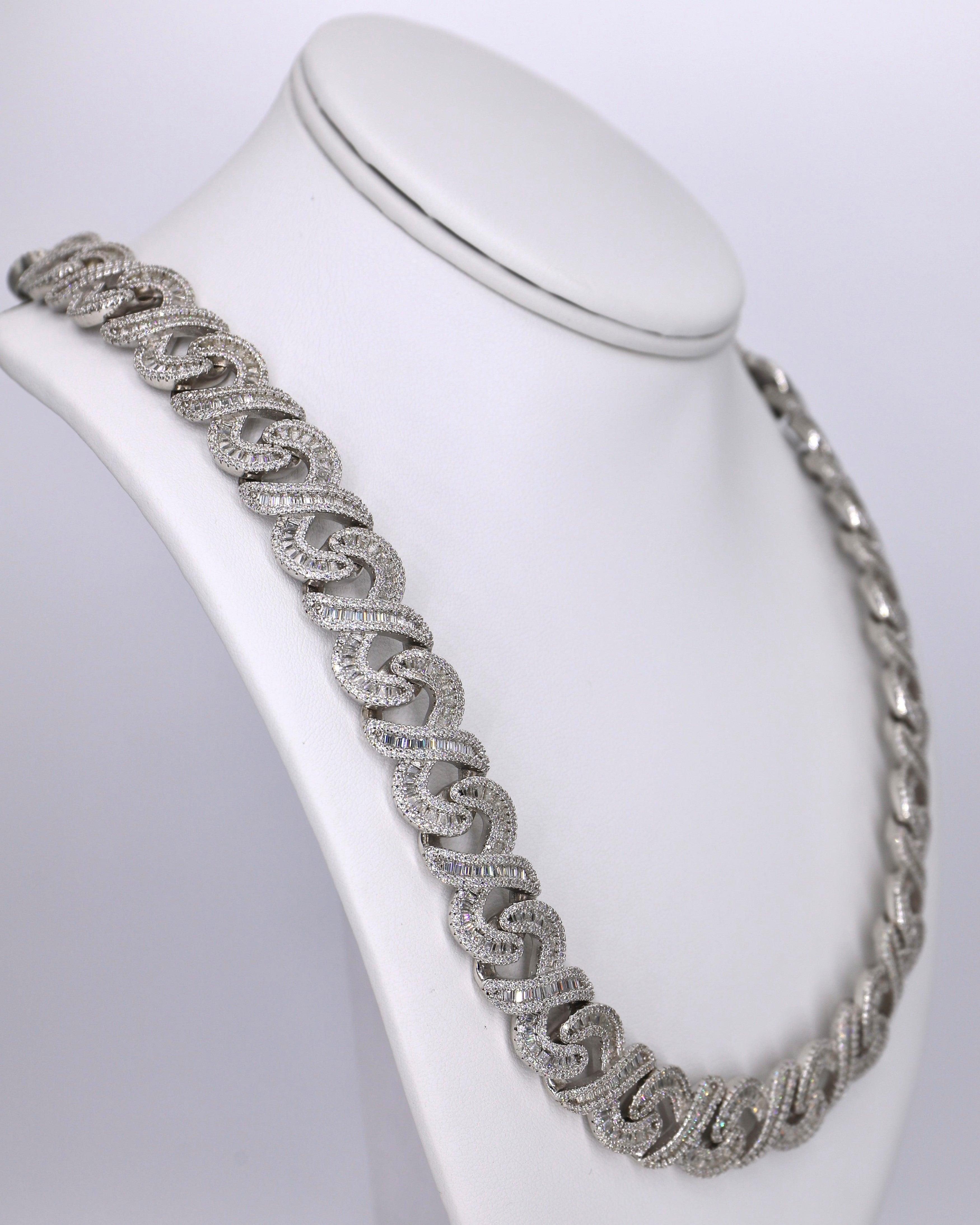Moissanite Infinity Loop Baguette 15MM Cuban - Moissanite Bazaar - moissanitebazaar.com