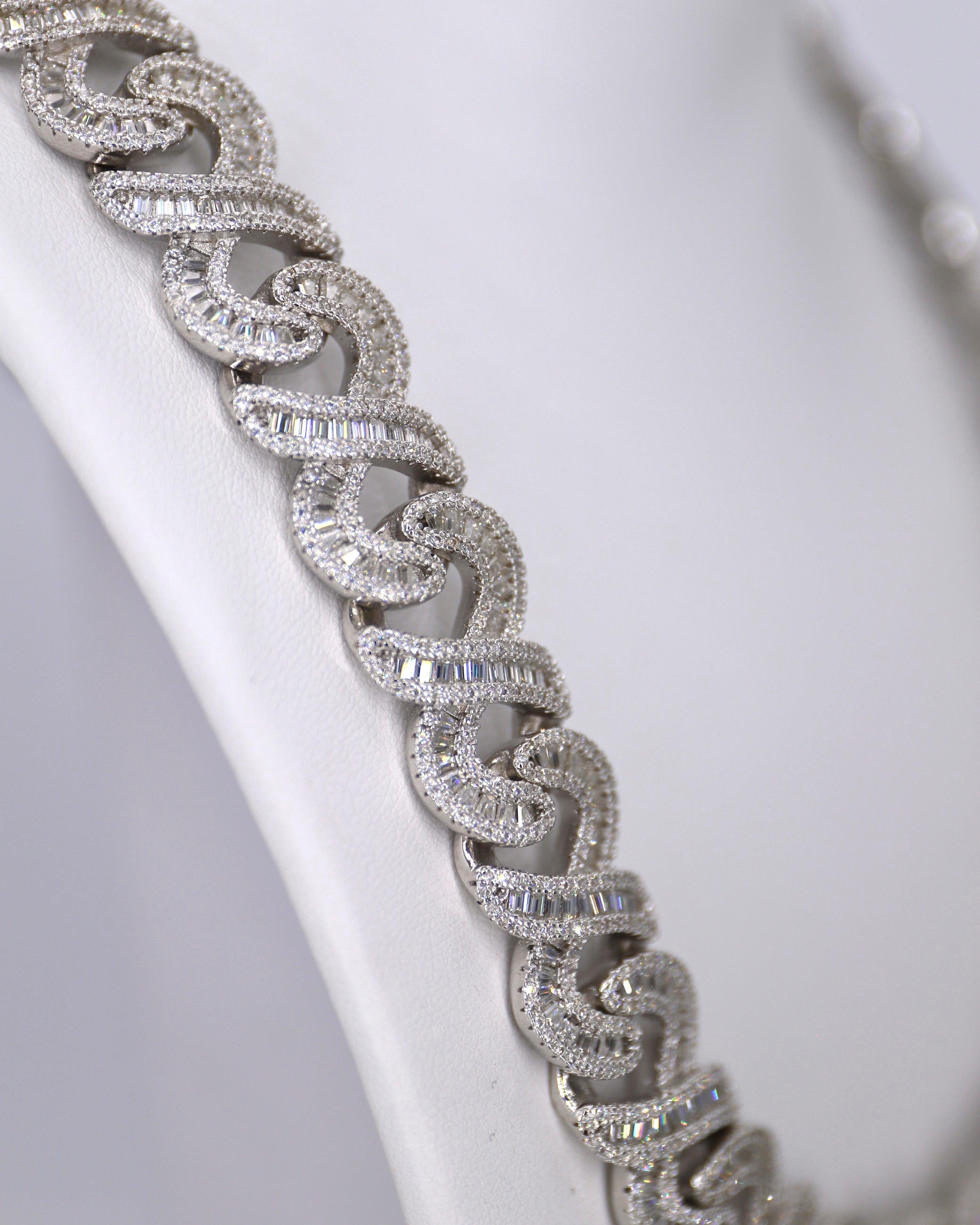 Moissanite Infinity Loop Baguette 15MM Cuban - Moissanite Bazaar - moissanitebazaar.com