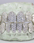 10 on 10 Capped VVS Moisannite Diamond Grillz - Moissanite Bazaar - moissanitebazaar.com