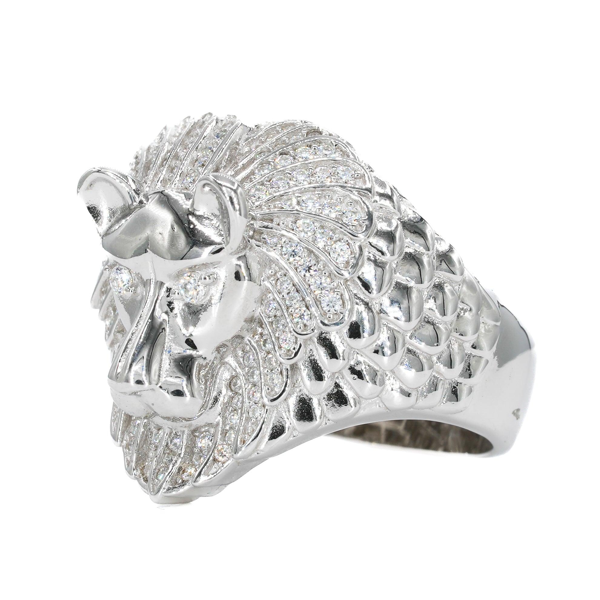 Iced Out Lion VVS Moissanite Diamond Ring - Moissanite Bazaar - moissanitebazaar.com