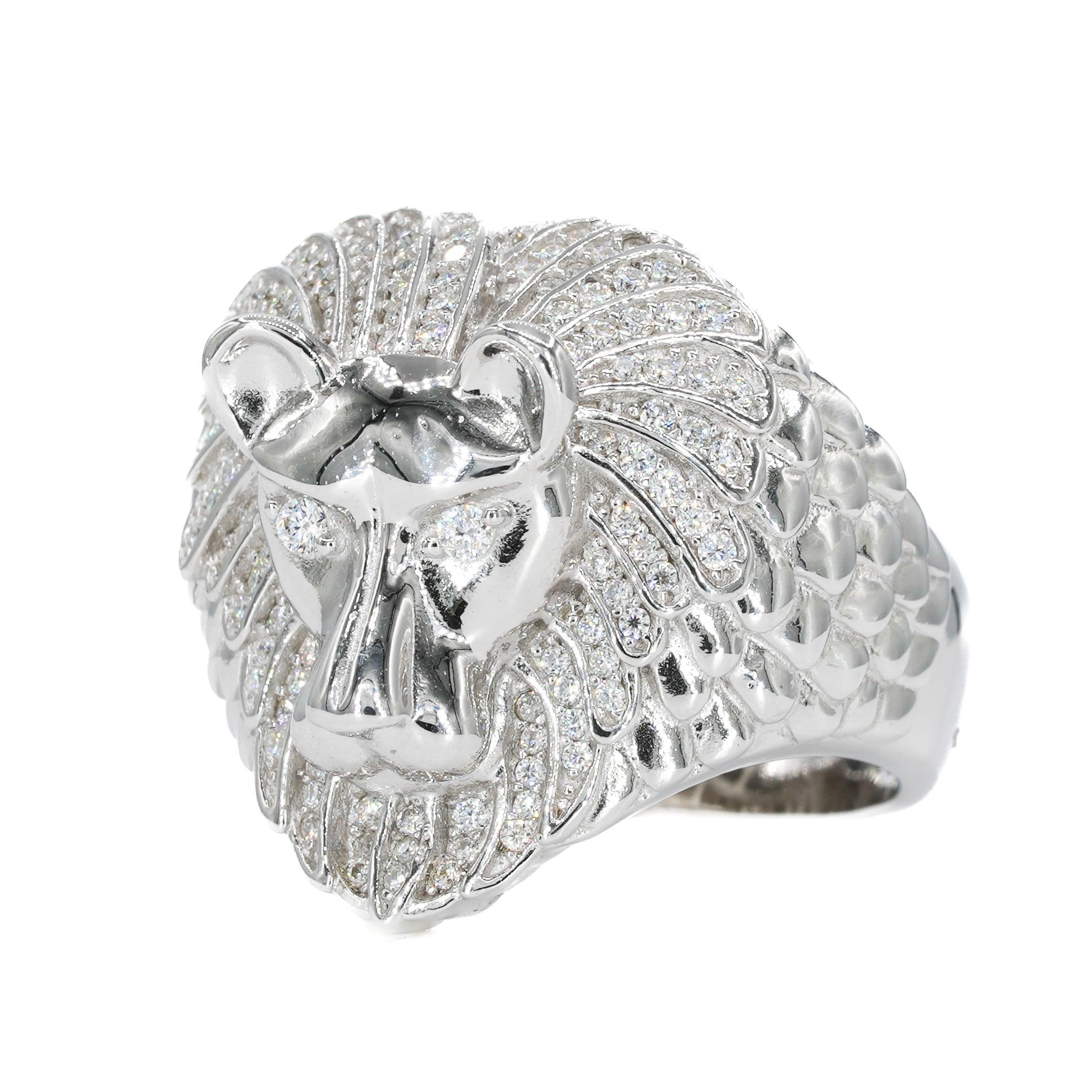 Iced Out Lion VVS Moissanite Diamond Ring - Moissanite Bazaar - moissanitebazaar.com