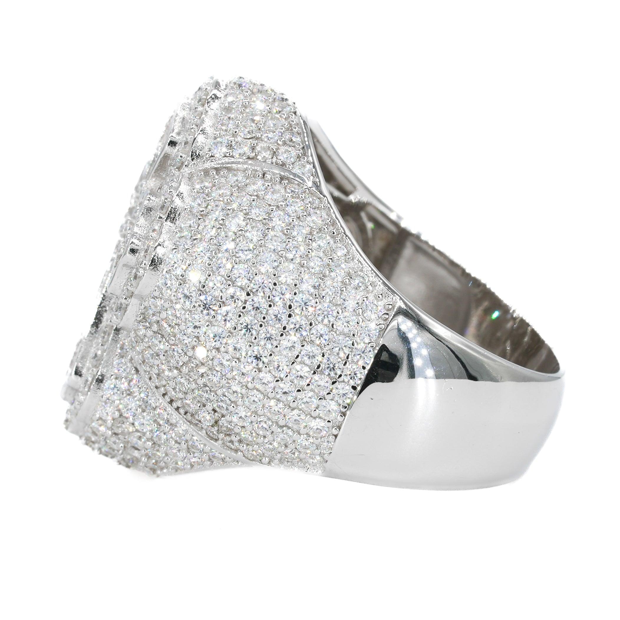 Baguette Inlay Cross Ring VVS Moissanite Diamond Ring - Moissanite Bazaar - moissanitebazaar.com