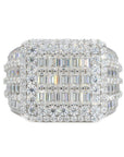 Baguette Inlay Square VVS Moissanite Diamond Ring - Moissanite Bazaar - moissanitebazaar.com