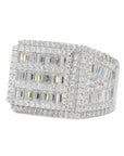Fully Iced Baguette Curved VVS Moissanite Diamond Ring - Moissanite Bazaar - moissanitebazaar.com