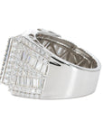 Fully Iced Baguette Curved VVS Moissanite Diamond Ring - Moissanite Bazaar - moissanitebazaar.com