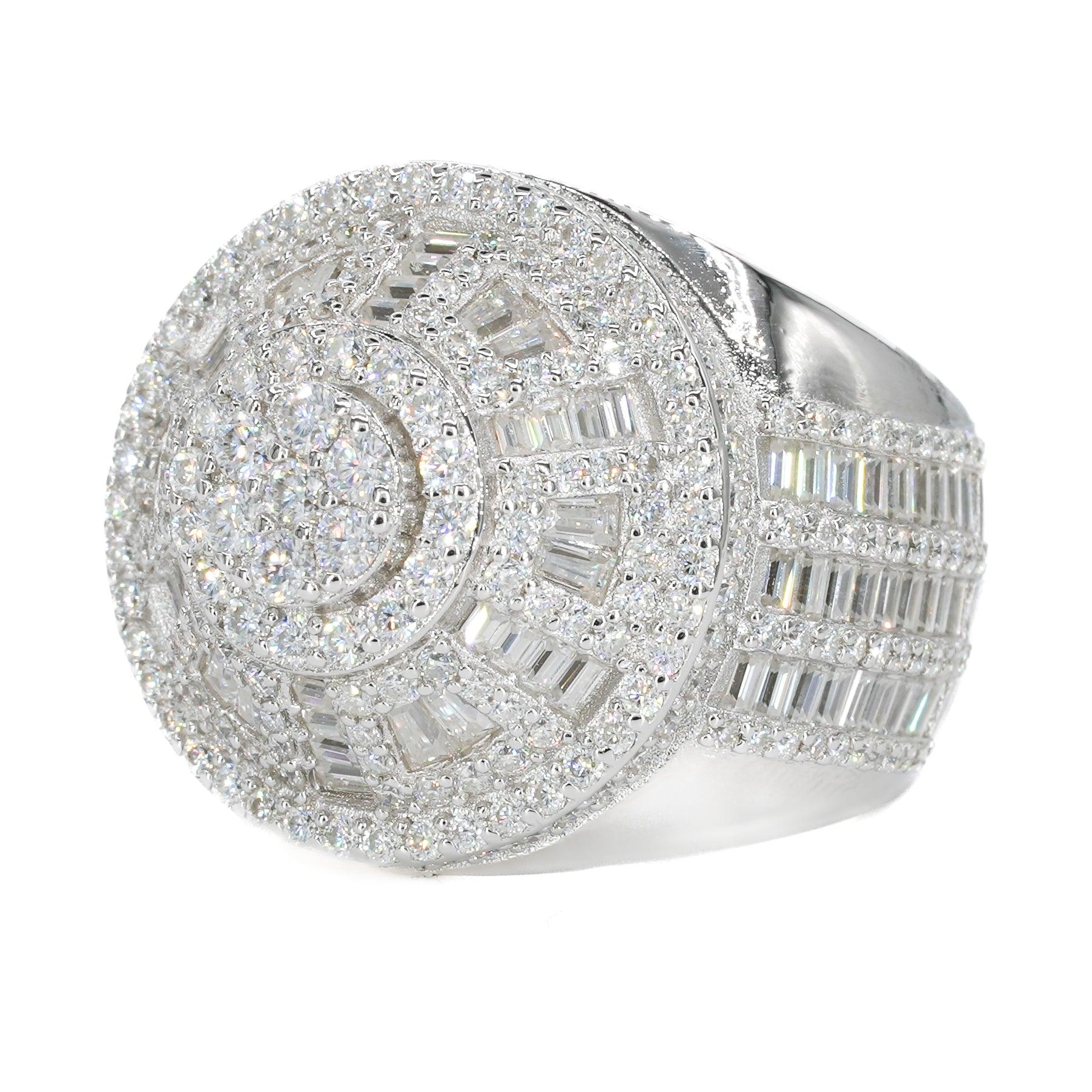 Chandelier Iced Baguette VVS Moissanite Diamond Ring - Moissanite Bazaar - moissanitebazaar.com