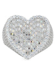 Iced Out Baguette Heart VVS Moissanite Diamond Ring - Moissanite Bazaar - moissanitebazaar.com