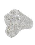 Iced Out Baguette Pointed Cross VVS Moissanite Diamond Ring - Moissanite Bazaar - moissanitebazaar.com