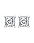 Princess Cut VVS Moissanite Diamond Stud Earrings - Moissanite Bazaar - moissanitebazaar.com