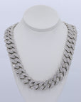 20MM Honeymoon Set VVS Moissanite Cuban Chain 24 Inch
