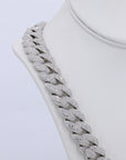 18MM Snow/Galaxy Set VVS Moissanite Cuban Chain 24 Inch