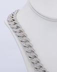 18MM Honeymoon Set VVS Moissanite Cuban Chain 22 Inch