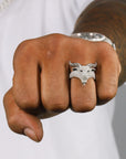 Iced Out GOAT VVS Moissanite Diamond Ring - Moissanite Bazaar - moissanitebazaar.com