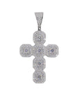 Princess Cut & Baguette Iced Cross VVS Moissanite Diamonds Pendant - Moissanite Bazaar - moissanitebazaar.com