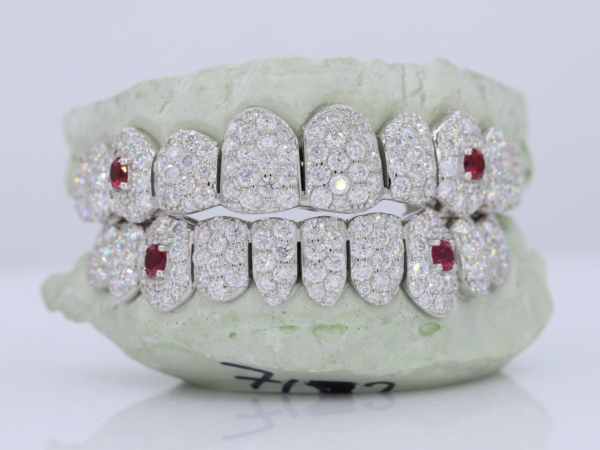 Jumbo Ruby Fang Pointer VVS Moissanite Diamond Grillz