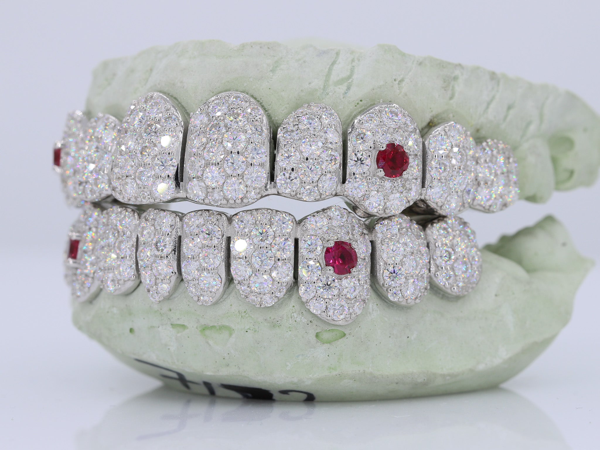Jumbo Ruby Fang Pointer VVS Moissanite Diamond Grillz
