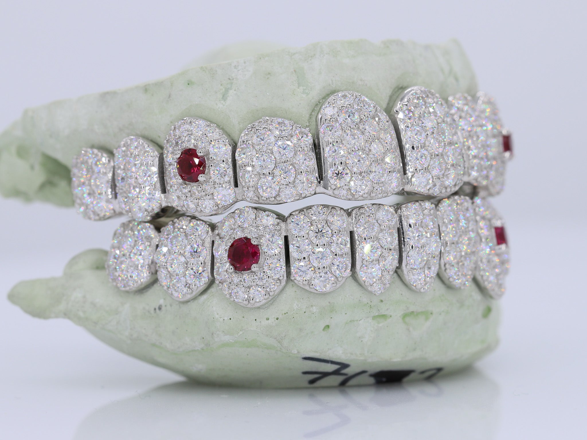 Jumbo Ruby Fang Pointer VVS Moissanite Diamond Grillz