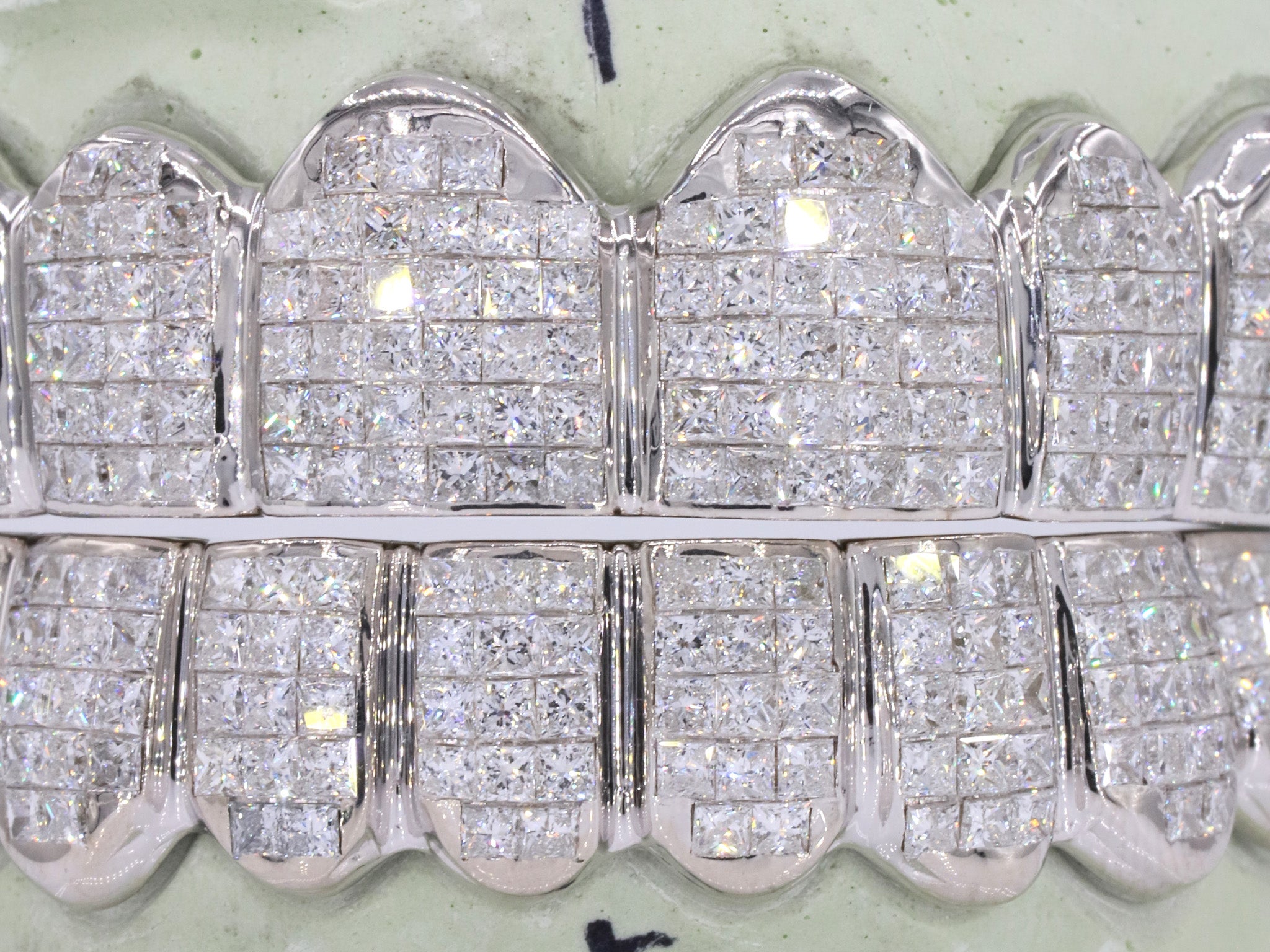Invisible Set Princess Cut VVS Lab Diamond Grillz