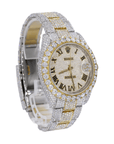 DJ 41MM Moissanite Diamond Big Stone Bezel Two-Tone Watch 22CT - Moissanite Bazaar - moissanitebazaar.com